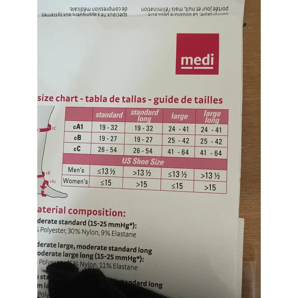 Medi Circaid Compressive Undersock Elastic System 15-25 mmHg Standard black